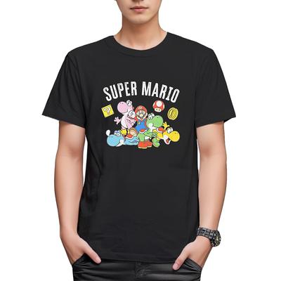 Fine Plus Super Mario Colorful Yoshi Short Sleeve T-Shirt