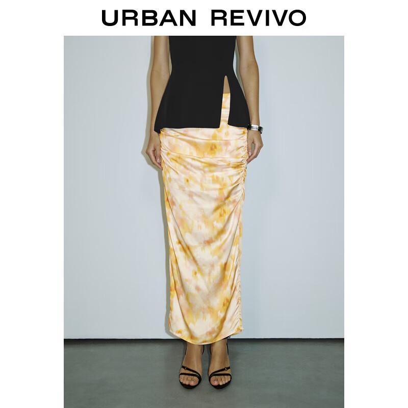 UR Women s Pleated Tie-Dye Print Maxi Skirt S