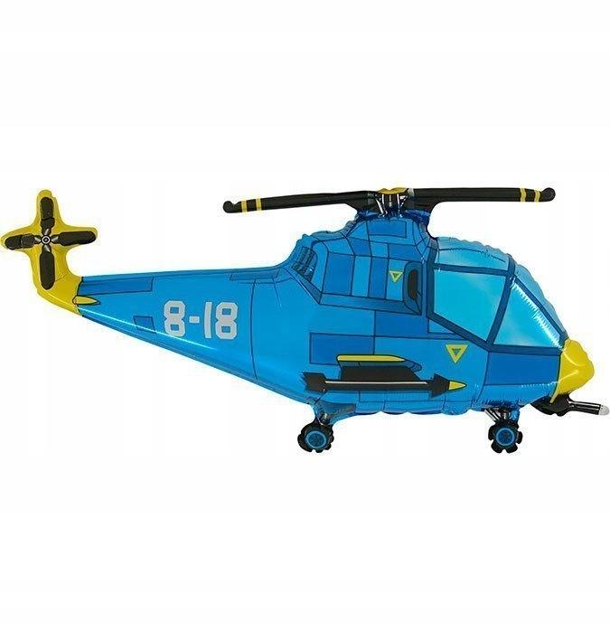 Balon Foliowy Helikopter Niebieski 21", 1 Szt.