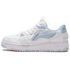 Li Ning Abrasion Resistant Breathable Abrasion Resistant Breathable Low Top Skateboard Shoes Women's White Blue AGCS084-3