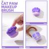 2Pcs Cat Paw Shaped Foundation Brush Soft Artificial Fiber Makeup Applicator for Liquid Powder Blush Concealer Portable Travel