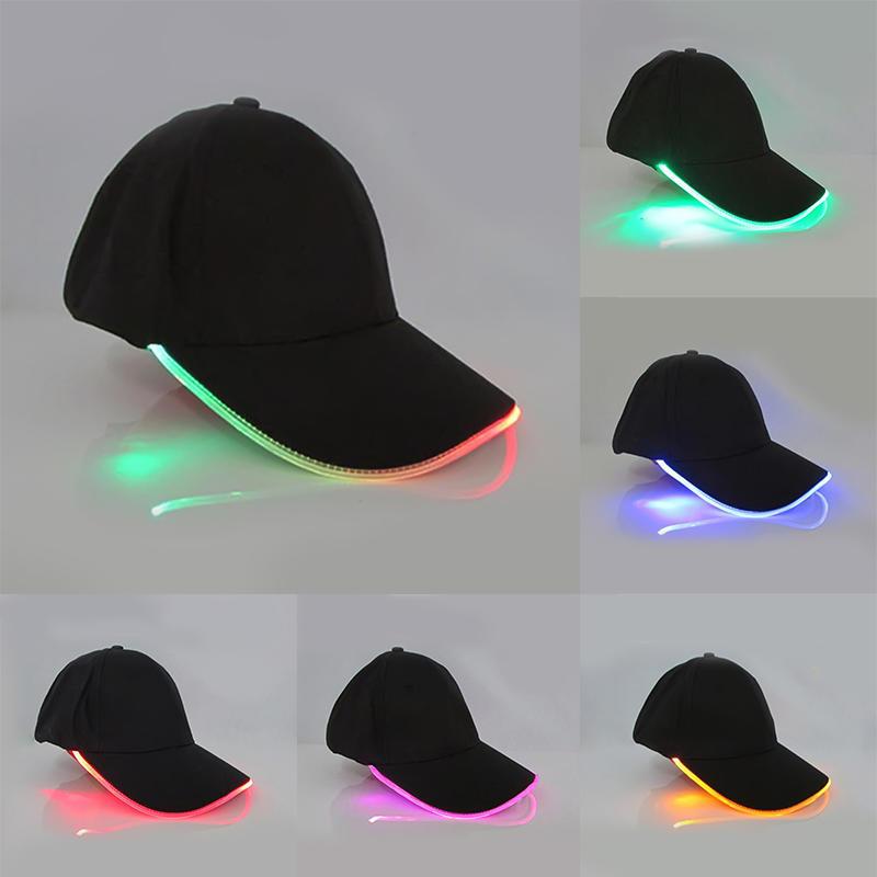LED Baseball Lys Caps Lysende Partyhatt Klubb Hip Hop Mote Glød Blink Reise