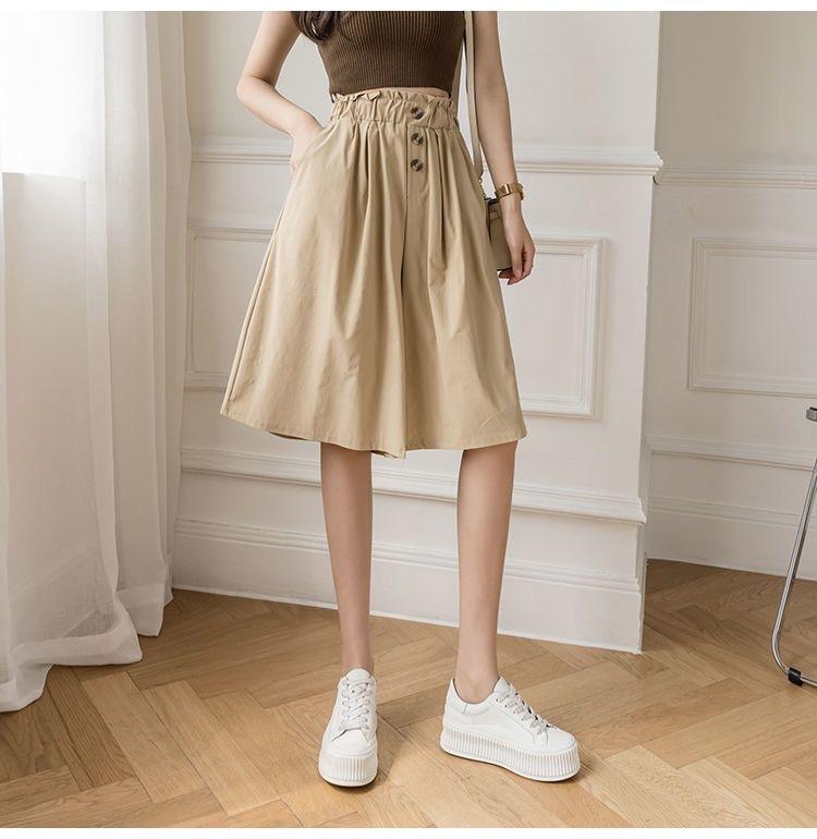 Letnie Damskie Luźne Szorty z Szerokimi Nogawkami Letnie Plażowe Proste Casualowe Chłodne Wygodne Szorty z Wysokim Stanem