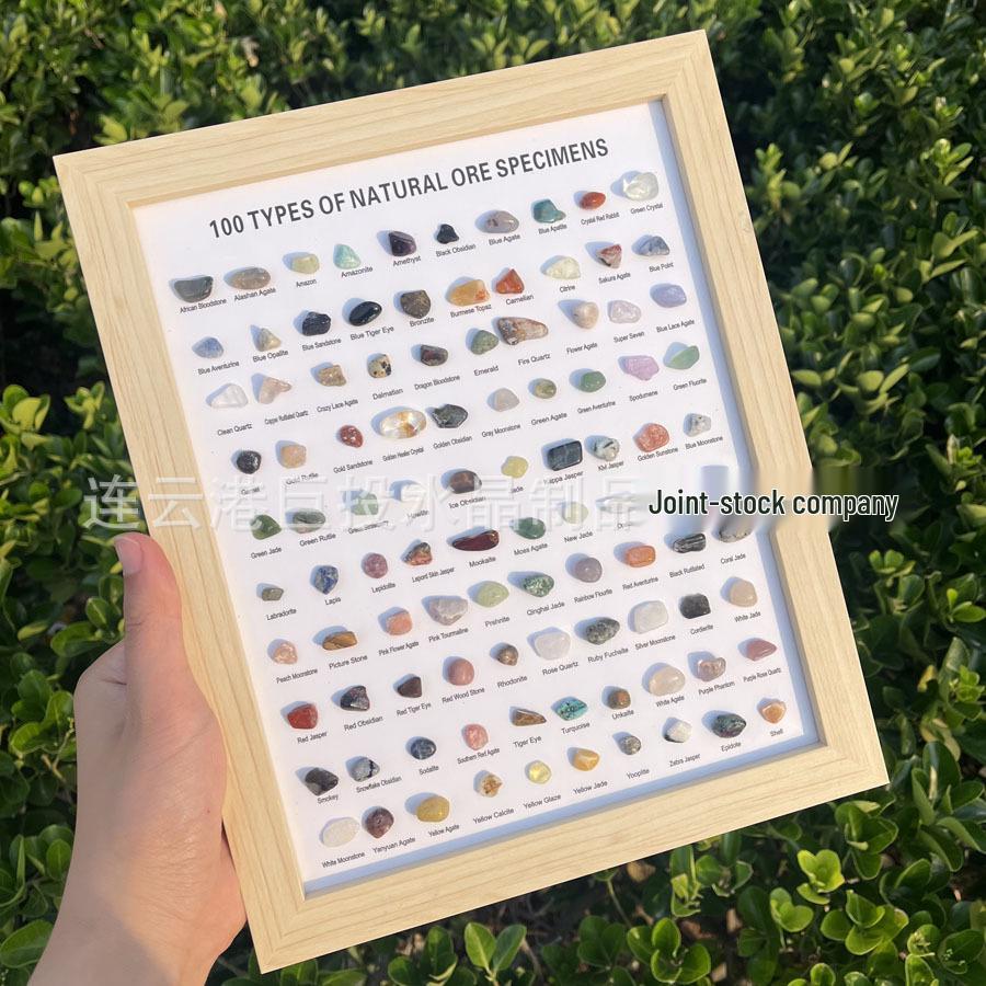 100 Crystal Mineral Specimens: Raw Agate Geological Teaching Ornaments - Science Education Stone Photo Frame