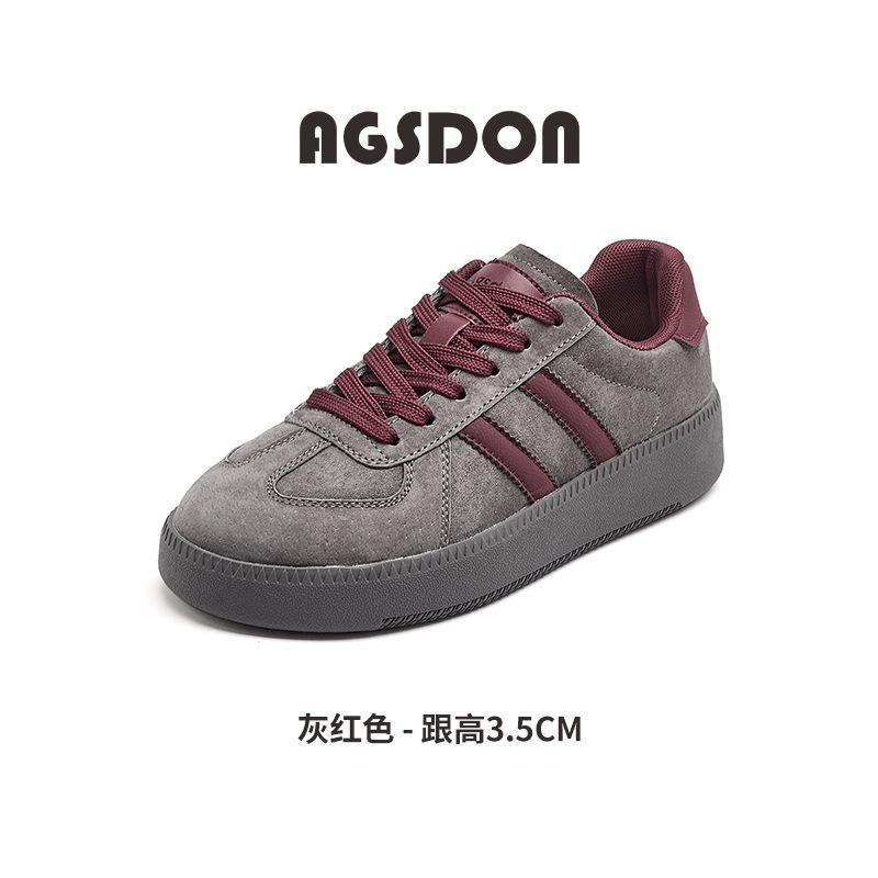 Augustus Dengde Training Shoes Women's 2025 Autumn and Winter New Platform Maillard Brown Board Shoes Retro Flat Casual Shoes
