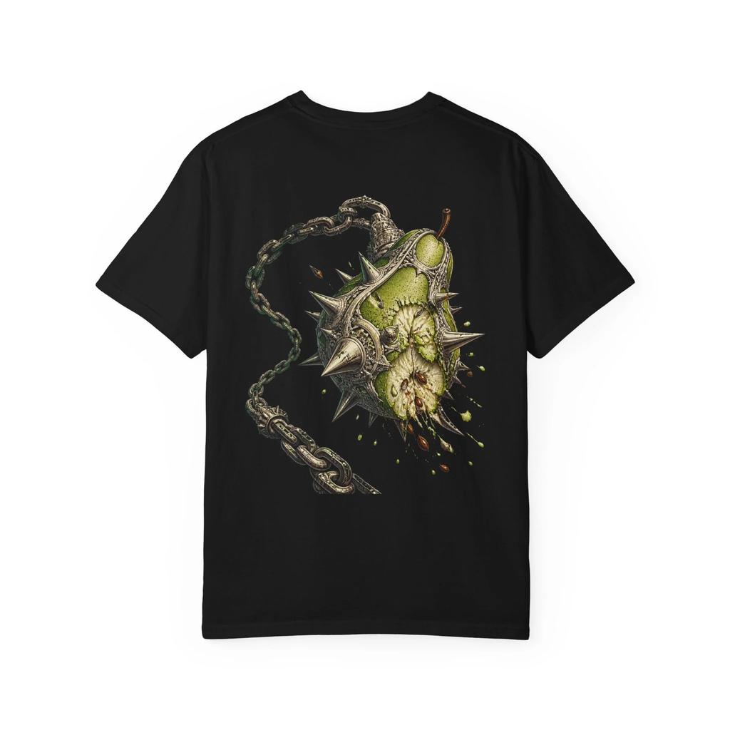 Pear Morningstar Flail Graphic T-Shirt Black Back Print Comfort Colors 1717