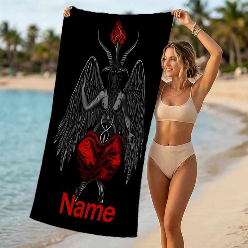 Customizable personalized beach towels Baphomet themed designs.Suitable for the beach, yoga, sports;ideal as beach accessories