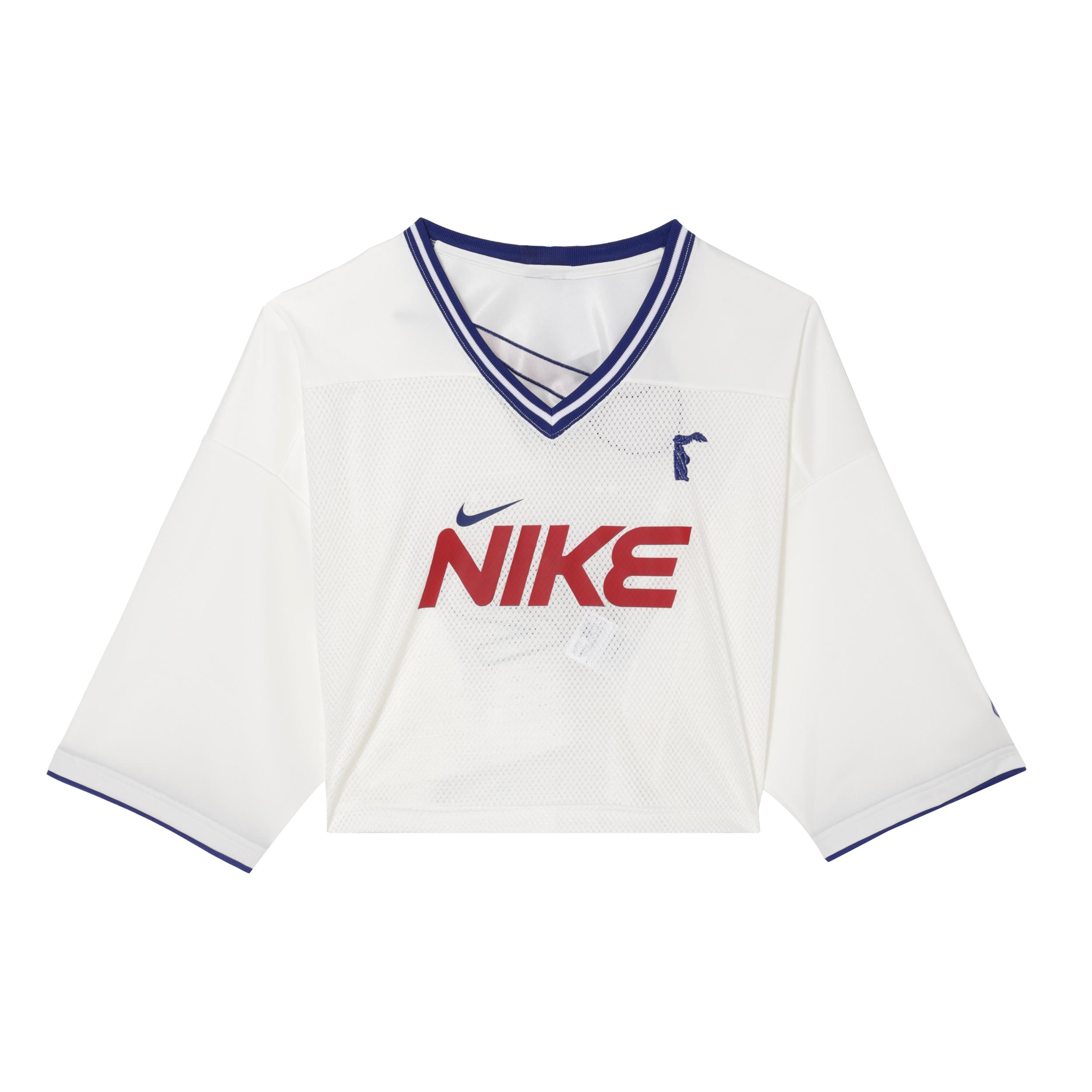 

New Nike Sportswear Women ss V-Neck Pullover Sporty Casual T-Shirt White HF6288-133 XL