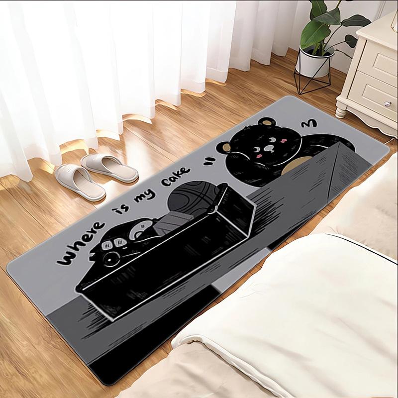 Cute Cat Cartoon Carpet Mat Rug - Kawaii Kitten Pattern Home Decoration for Bedroom Living Room Non-Slip Floor Mat Bedroom Decor