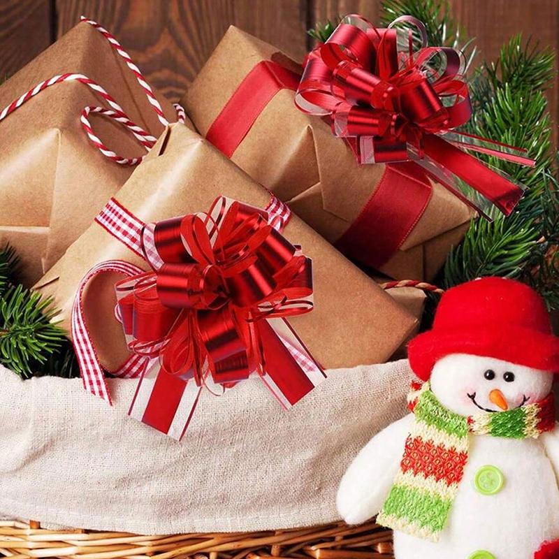 WTEMPO Pull Bow Packaging Bows Multicolor Ribbon Bow for Gift Wrapping Christmas Wedding Baskets Valentine's Day Decoration