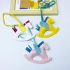 Colorful PU Leather Rocking Horse Keychain - Cute Bag Pendant Gift