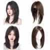 Synthetic Head Top Fake Hair Piece Hair Toppers Wigs with Bangs Cover White Hair & Hairline