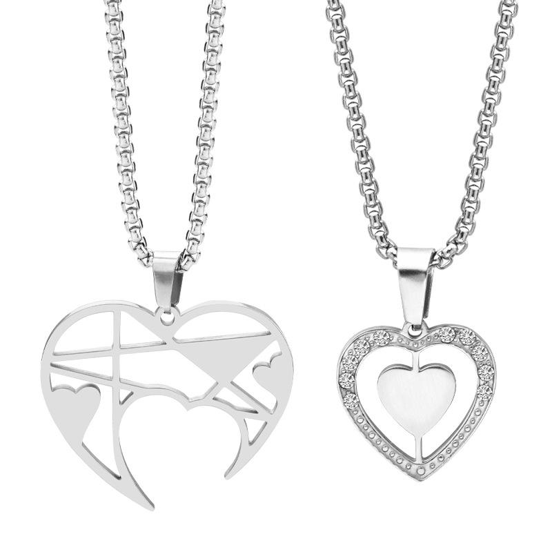 Titanium Steel Love Couple Long Necklace Men And Women Fashion Versatile Punk Men And Women Friends Sweater Chain Tide