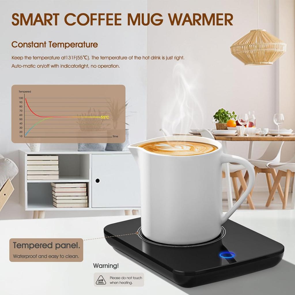 Misby Mug Warmer, Coffee Cup Warmer with Auto Shut Off, Gravity-Induction Coffee Warmer for Desk Use, Coffee Mug Warmer for Coffee Lovers Gift Keep