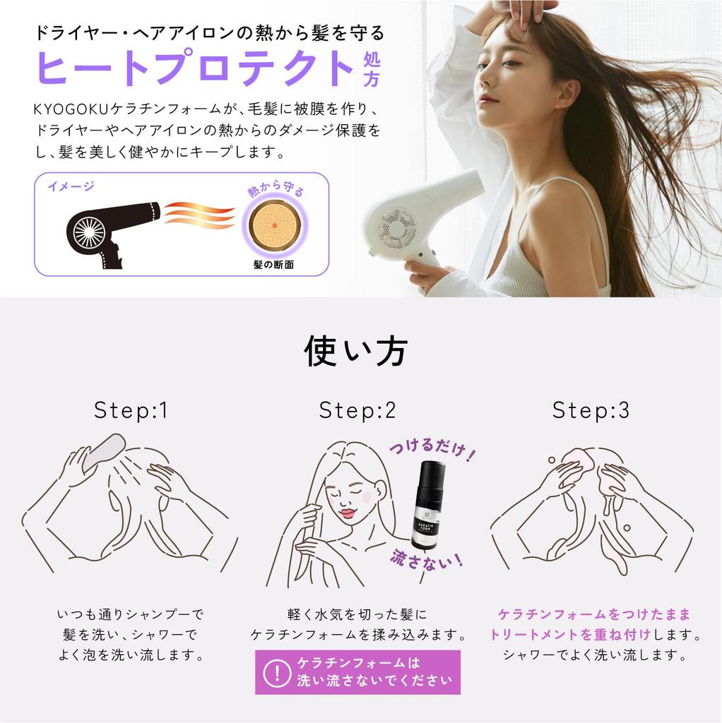 Kyogoku Keratin Foam 100% Pure Solution Introduction Serum Foam Treatment Exclusive to Beauty Salons Internal Repair Damage Repair (Introduction