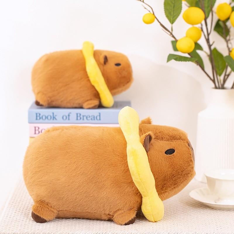 Sunflower Capybara Bagel Plush Toy Animal Stuffed Doll Decoration Gift Kids