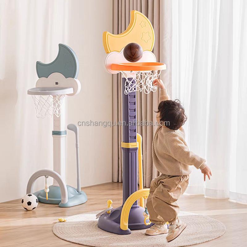 

Мини-передвижной с кольцом для футбола и гольфа, мультяшный детский мяч для малышей, домашний обруч на водной основе, игрушки, пластиковый баскетбольный мяч