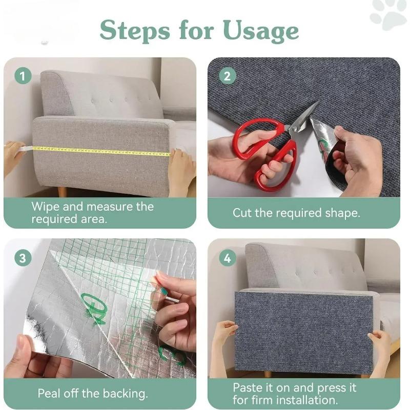 Trimmable Cat Scratching Mat Cat Scratcher Sofa Tape Scratching Post Self-adhesive Carpet Cats Scratch Board Cat Accessories