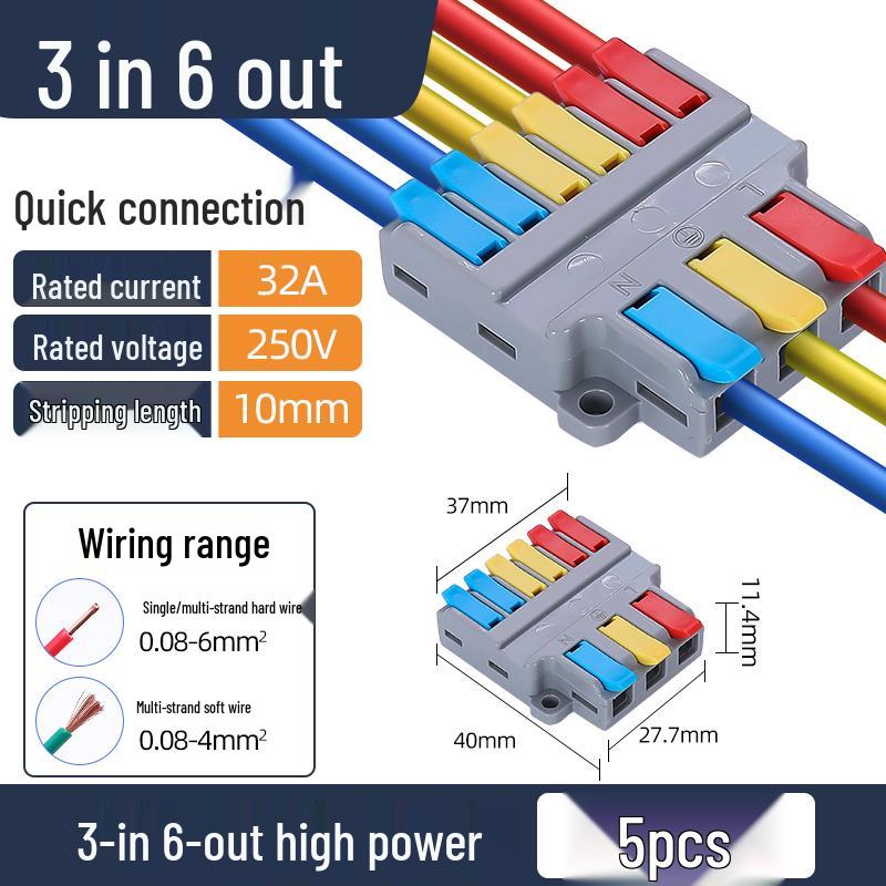 Quick Wire Terminal Snap Connector for Tube Light