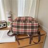 Zaino Chic in Lana da Donna – Design a Quadri con Texture Morbida e Look Vintage, Perfetto per la Scuola e l'Uso Quotidiano
