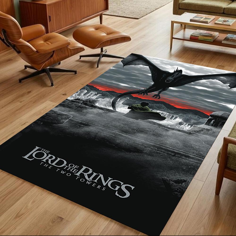 Lord Rings Floor Rug Office Rug Design for Hallway Study Room Game Room Dining Room Anti-slip Rug Decorate Offices Perfect Gift for Women/Men