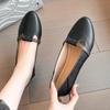 Fashion Women's Spring Casual Square Toe Low Soft Soles Lolita Red Flats Women's Elegant French Vintage Buckle Mary James