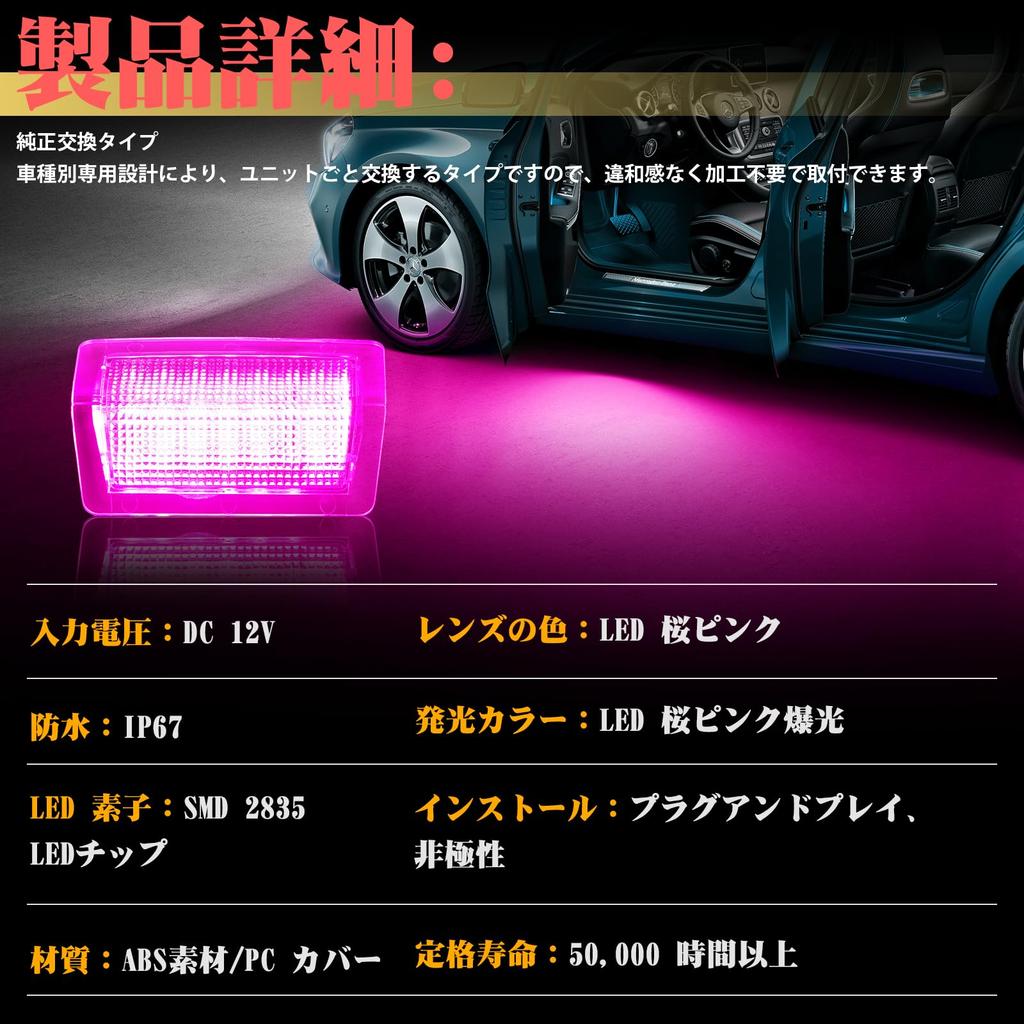 GemPro Weiße LED-Innenraumleuchten für und W166 von in Kirschblütenrosa Mercedes-Benz A-Klasse W176, B-Klasse W246, E-Klasse W212, GL-Klasse X166,