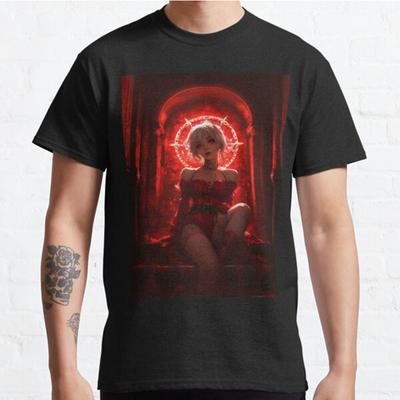 Men Fashion Casual Short Sleeves Worship Santa Black Tees Oversized T-shirts