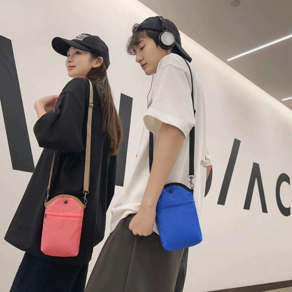 Large Capacity Mini Square Bag Casual Mobile Phone Bag Simple Nylon Crossbody Bag Office Worker