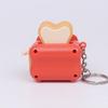 Interactive Toaster Shaped Keychain With Audible Function Lightweight Plastic Simulation Home Car Decoration