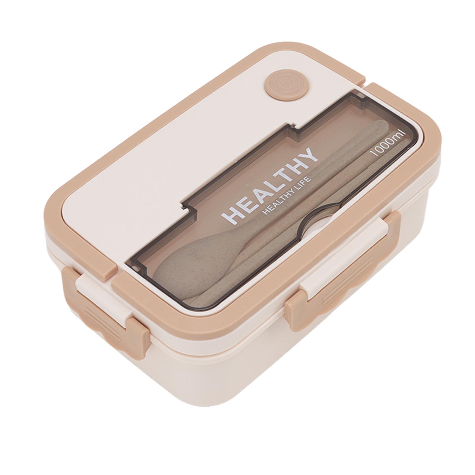 

Plastic 3 Compartment Lunch Box 1000ml Microwave Safe Bento Box for Kids Adults Students Office Worker Beige L бежевый