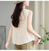 Summer Pure Cotton Embroidered Sleeveless Vest for Women