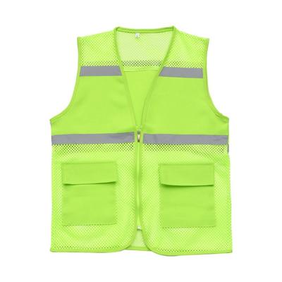 Prodyšná Tkanina Bezpečnostní Vesta Vesta Černá S Reflexními Pruhy Spandex Se Zipem Síťovaná Vesta