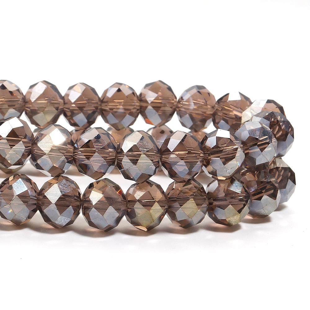 3 4 6 8 10mm Faceted Crystal Beads Rondelle Brown Loose Spacer Glass Beads For Jewelry Making DIY Bracelets Necklace Accessories