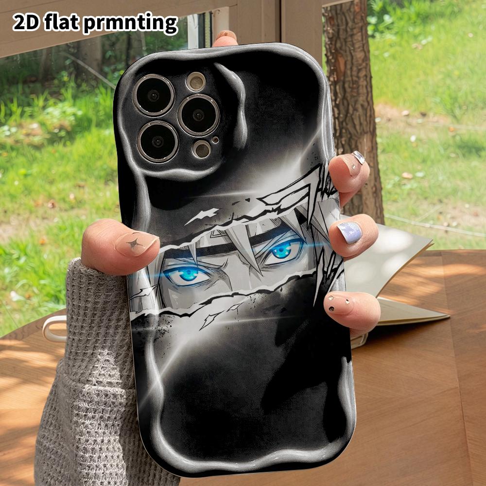 Phone Case: 2D flat, suitable for iPhone 18, 17, 16, 15, 14, 13, 12Pro protective case, blue eyes, perfect Christmas and Halloween holiday gift