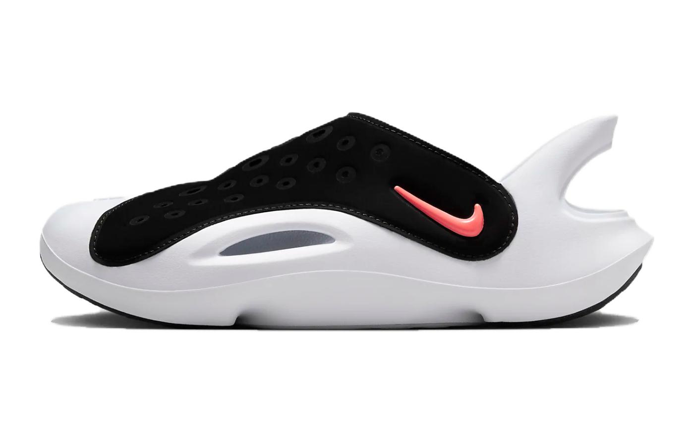 Nike Aqua Swoosh Sandal GS  Black Hyper Orange  FV6363-001 35