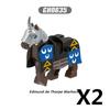 Medieval Military Castle Knight Building Blocks Riding Horse Wolf Bear Animal Vest Weapon Flag Saddle Dragon Toy Brick Gift K024