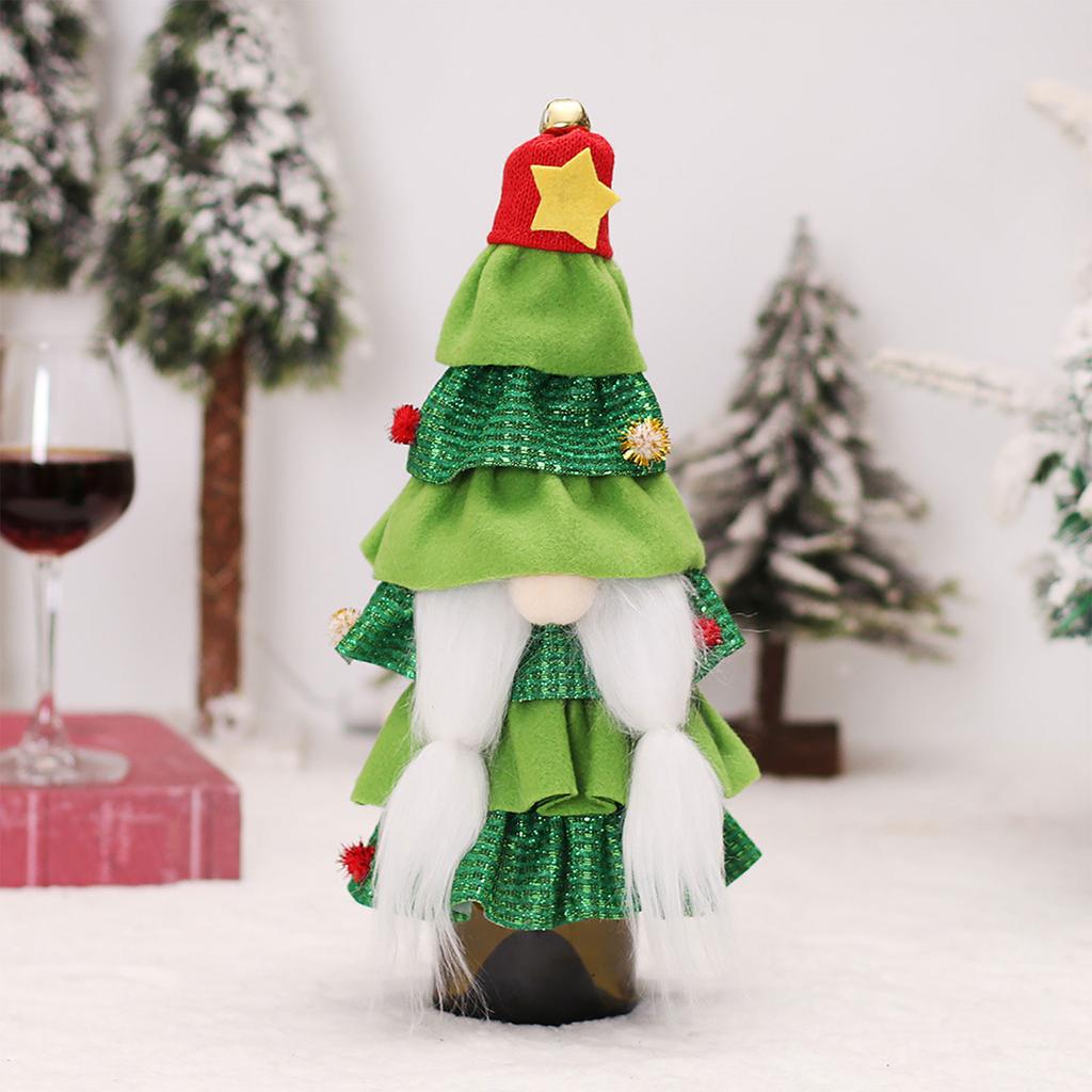Wine Bottle Cover Christmas Tree Wine Bottle Covers Cake Dress Shape Bottle Cover Christmas Table Decorations