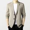 Men Suit Coat Lapel Long Sleeve Single Breasted Suit Jacket Solid Color