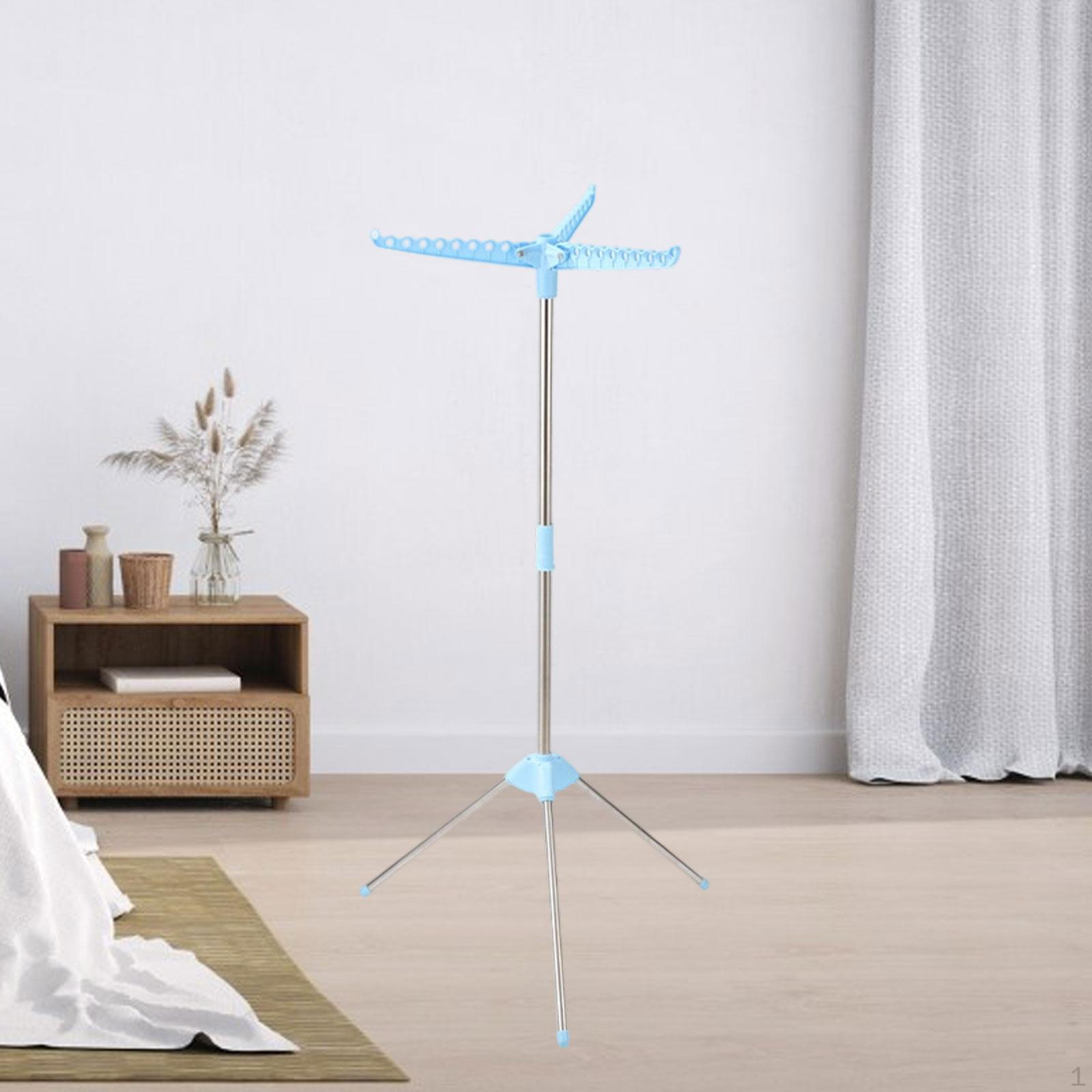 

Тренога сушилка для одежды складная портативная вешалка для полотенец, вешалка для хранения одежды blue 1 layer