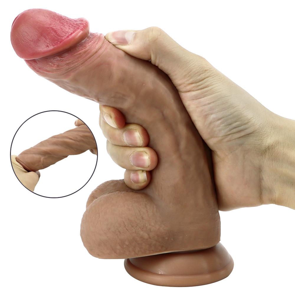 Female Masturbator Simulation Penis Sex Appliance Super Soft Silicone Fake Penis Extra Thick Adult Products