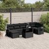 VidaXL Garden Lounge Set 8 Pcs with Cushions Black Braided Resin 3268055