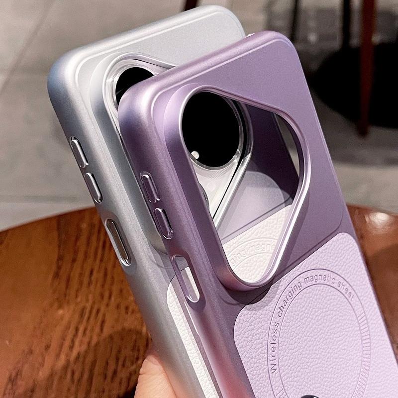 Case For Huawei Pura 80 Pro Pura 70 Pro+ Pura70 Case Magnetic Matte PU Leather Pattern Electroplated PC Hard Cover Lightweight