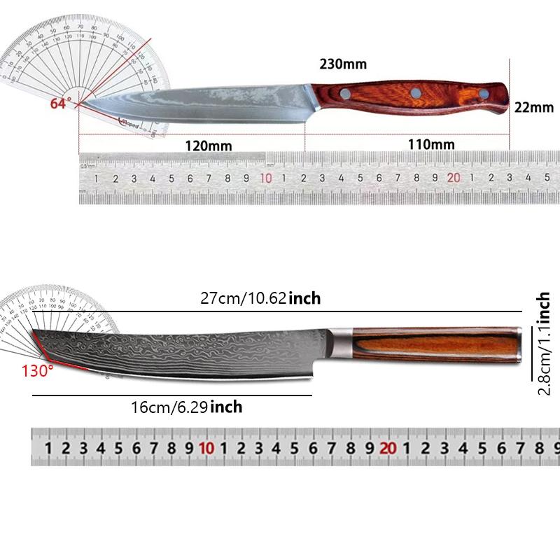Damascus Steel Kitchen Knife Chef Knife Butcher Meat Cleaver Boning Barbecue Slicing Kiritsuke Knife Sushi Knife Cooking Tools