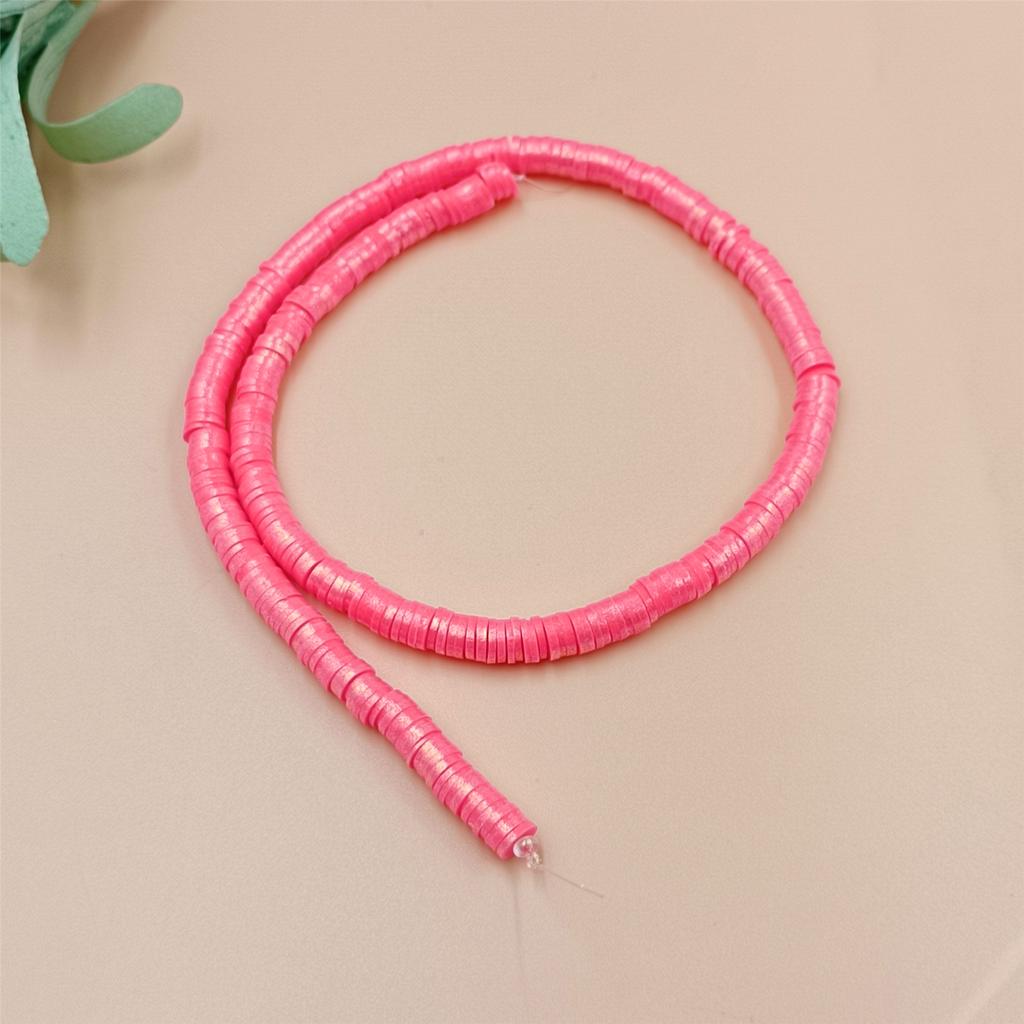 1 Sıra Kolye 7 Renk Bileklikler 6mm Sedefli Toz DIY Takı Yapımı İçin Gevşek Boncuklar Polimer Kil Moda 350 Adet Ara Boncuk