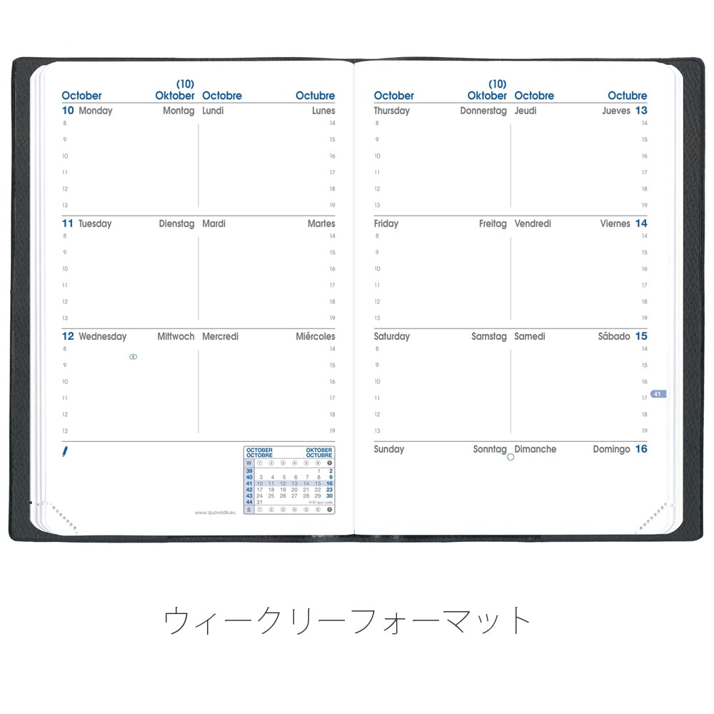 Quo Vadis 2026 Edition Planner Diary "Sapax/Ampara" (Weekly Separation, January Start, A6 Variant, 10x15cm, 4 Languages), Red (qv98501rd)