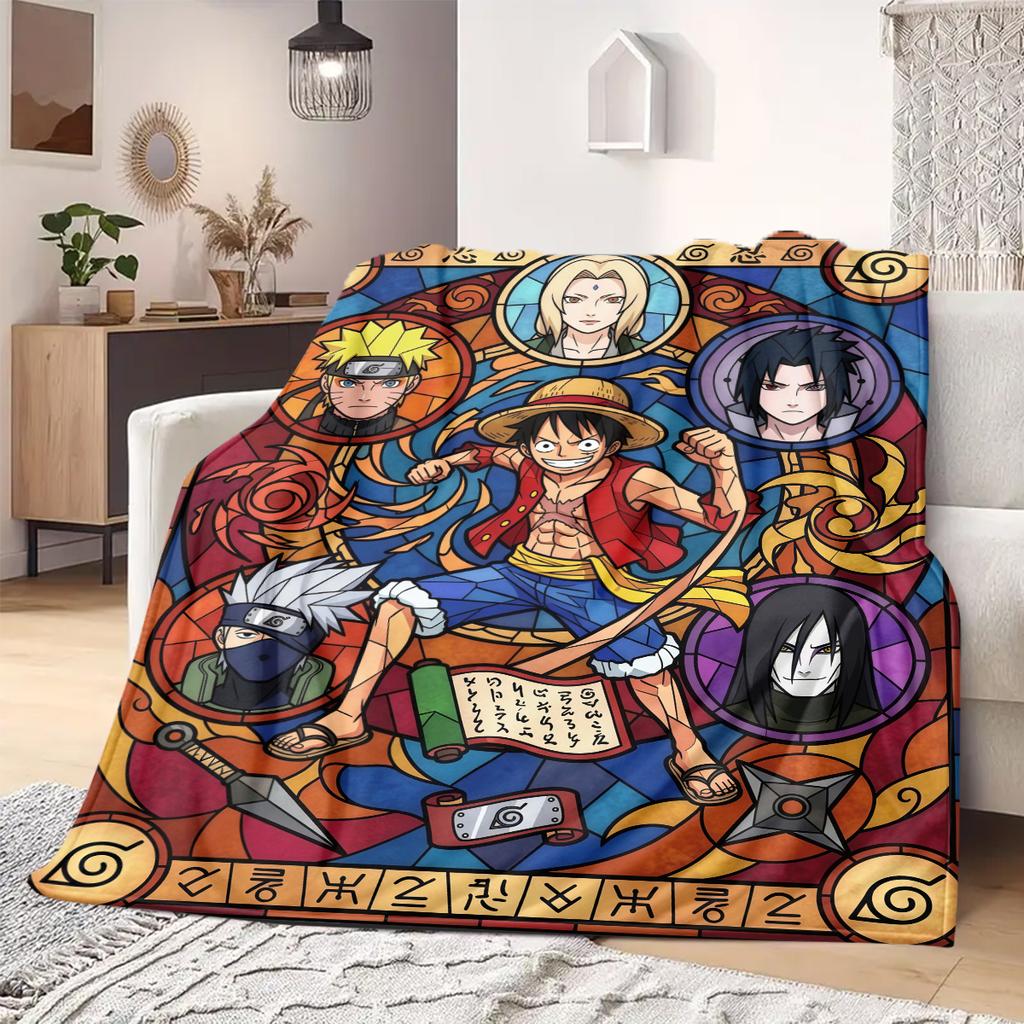 OnePiece Anime Print Blanket Warm Comfortable Flannel Blanket Suitable for Bedrooms, Sofas, Beds, Chairs, Picnics, Travel