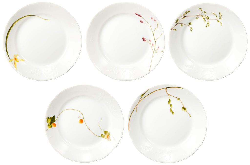 NARUMI Geschirrset Satohana Goyomi Grün Blumenmuster 5 Muster Set Niedlich Serviert 5 Personen 15 Teile Mikrowellengeeignet Hergestellt in Japan Geschenkbox