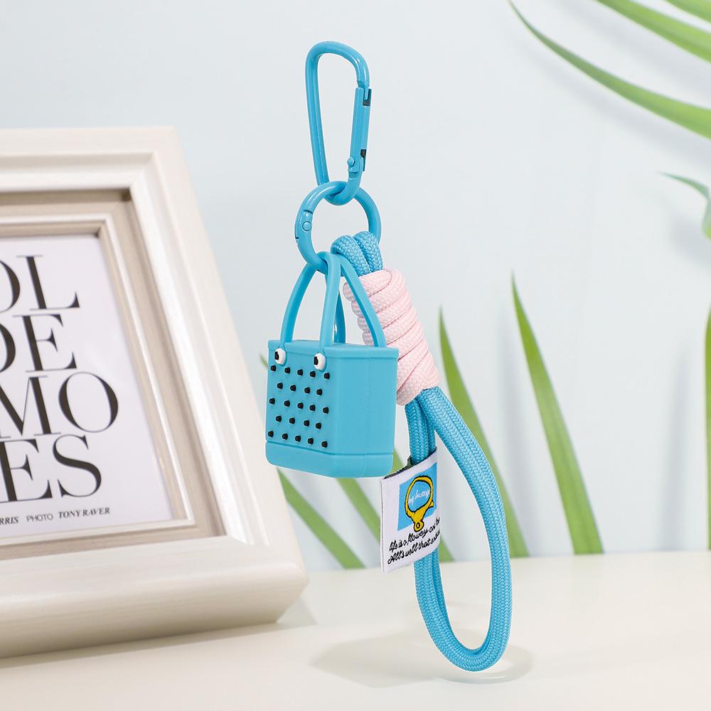 Women's Simulation Beach Bag Keychain Car Hanging Decorative Pendant Ornaments Fashionable Bag Accessory