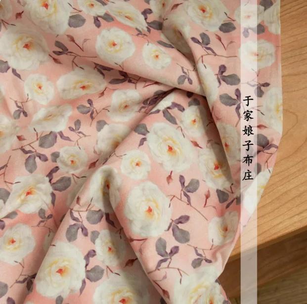 140x50cm Pastoral Floral Poplin Cotton Fabric DIY Children's Wear Make Bedding Quilt Decoration Home Sewing Cloth Clearance